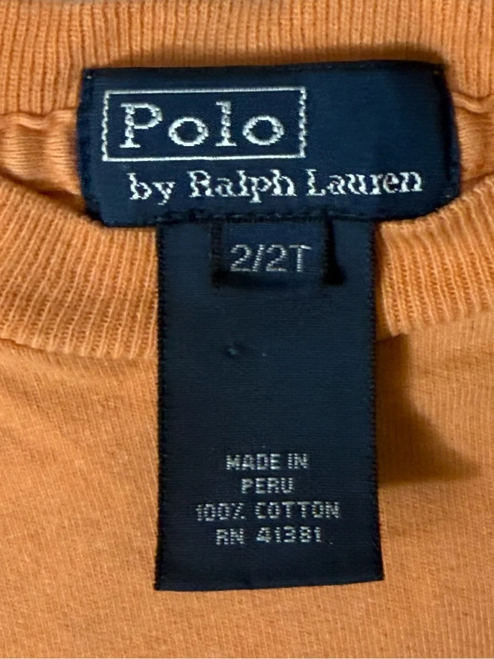 Ralph Lauren Orange Short-Sleeve Pocket Tee with Navy Pony